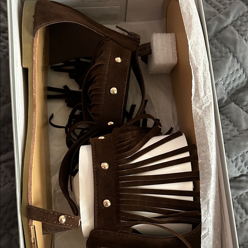 Brown Fringe Women's Sandals